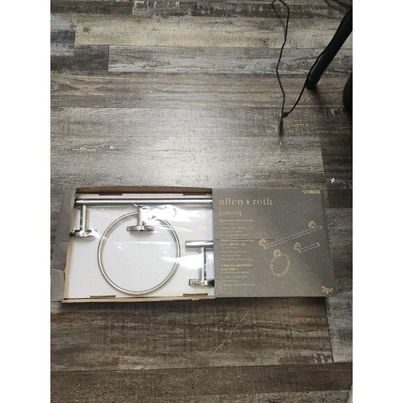 Allen + Roth 3-Piece Latitude 2 Brushed Nickel Decorative Bathroom Hardware Set - Picture 1 of 6